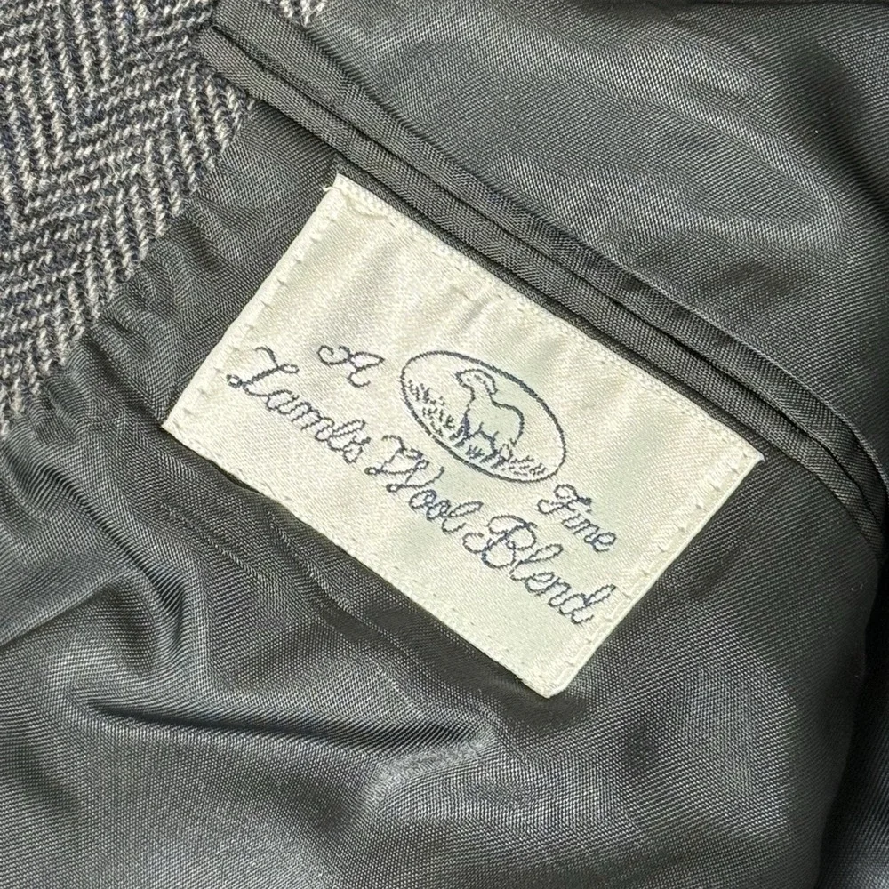 Vintage American Trend Men's Blazer Sport Coat 44R Gray Tweed Lambswool USA Made